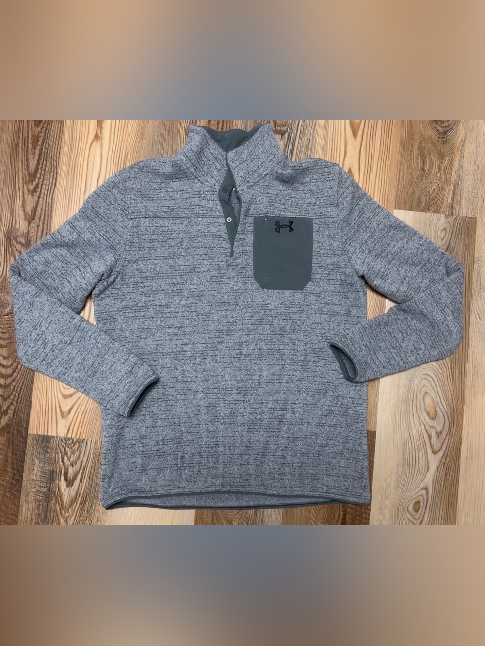 Under Armour Gray Heather Lightweight Quarter-Snap Shirt Jacket